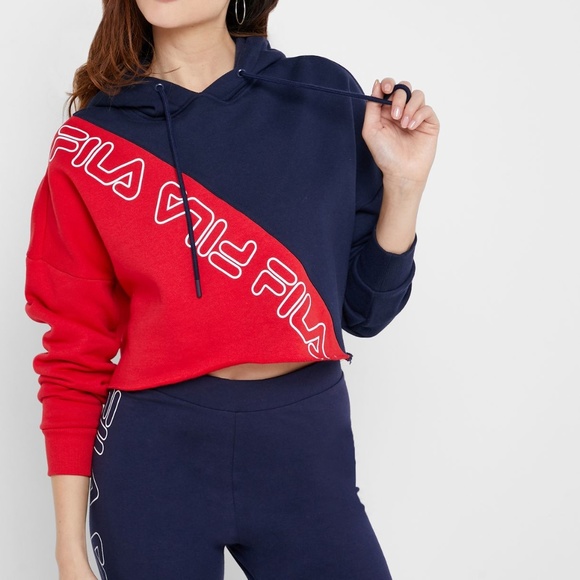 fila hoodie womens red